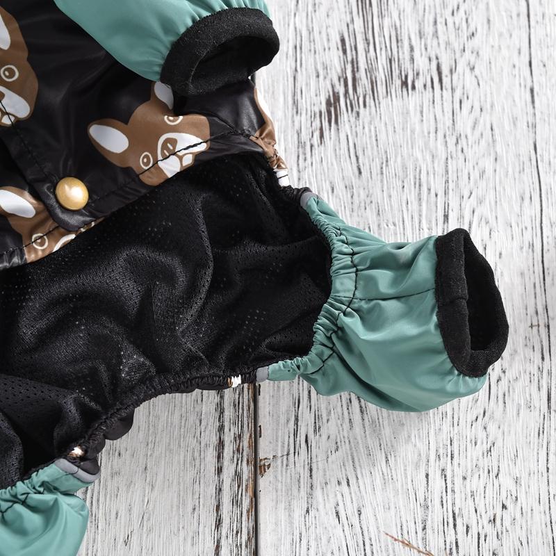French Bulldog Print Waterproof Overalls For Dog Red Green Small Medium Corgi Chihuahua Raincoat Clothes XS 4XL Pet Rain Jacket
