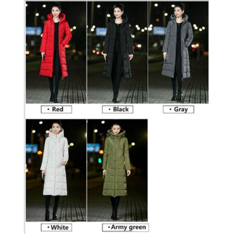 Women Winter Hooded Warm Coat Slim Cotton Padded Basic Jacket Female Long Outwear