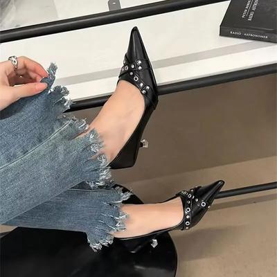 Женские пикантные туфли с острым носком, женские весенние туфли на высоком каблуке, новый дизайнерский бренд, элегантные модельные туфли, прогулочные туфли-лодочки, женские туфли на шпильке