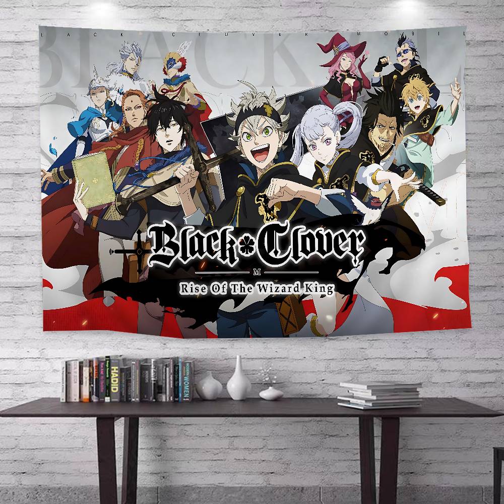 Тканевое панно Black Clover: Подъем Короля-Мага Дизайн с коллажем из персонажей аниме Настенное панно с принтом аниме Идеально для декора спальни