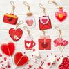 8Pcs Valentine's Day Ornaments Heart Pattern Gnome Design Create Atmosphere with Hanging Rope Decoration Pendants