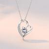 S925 Silver Love Shaped Necklace Female Korean Version Simple Everything Pendant Everything Temperament Clavicle Chain