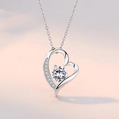 S925 Серебряное ожерелье в форме любви, женская корейская версия, простая подвеска, все, темперамент, цепочка на ключицу