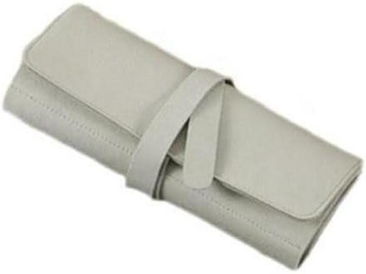 Кожаный дорожный футляр для ювелирных изделий: Прочная складная сумка для хранения с застежкой-молнией и множеством карманов.