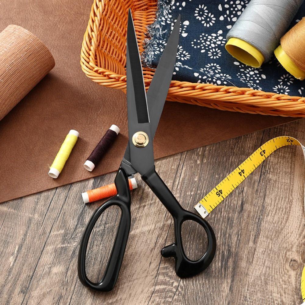 Ножницы портновские 8-12 дюймов, антикоррозийные, с черной кожаной ручкой, эргономичная удобная ручка, ножницы зигзаг для рукоделия