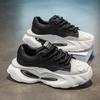 Men Sneakers 2025 Chunky Sport Shoes Casual Microfiber Leather Upper Height Increased Platform White Leisure Shoes