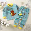 Winter Kids Long Sleeve O Neck T Shirt Pants Set Casual Baggy 2pcs Suit Cotton Cartoon Printes Outfit