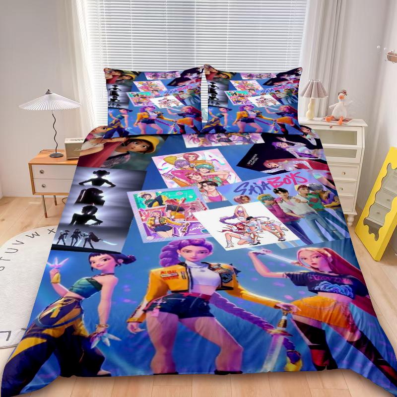 Kids D-Demon H-Hunters Duvet Cover Set K-pop Bedding Set Comforter Cover Twin King with Pillocase Children Gifts Decor