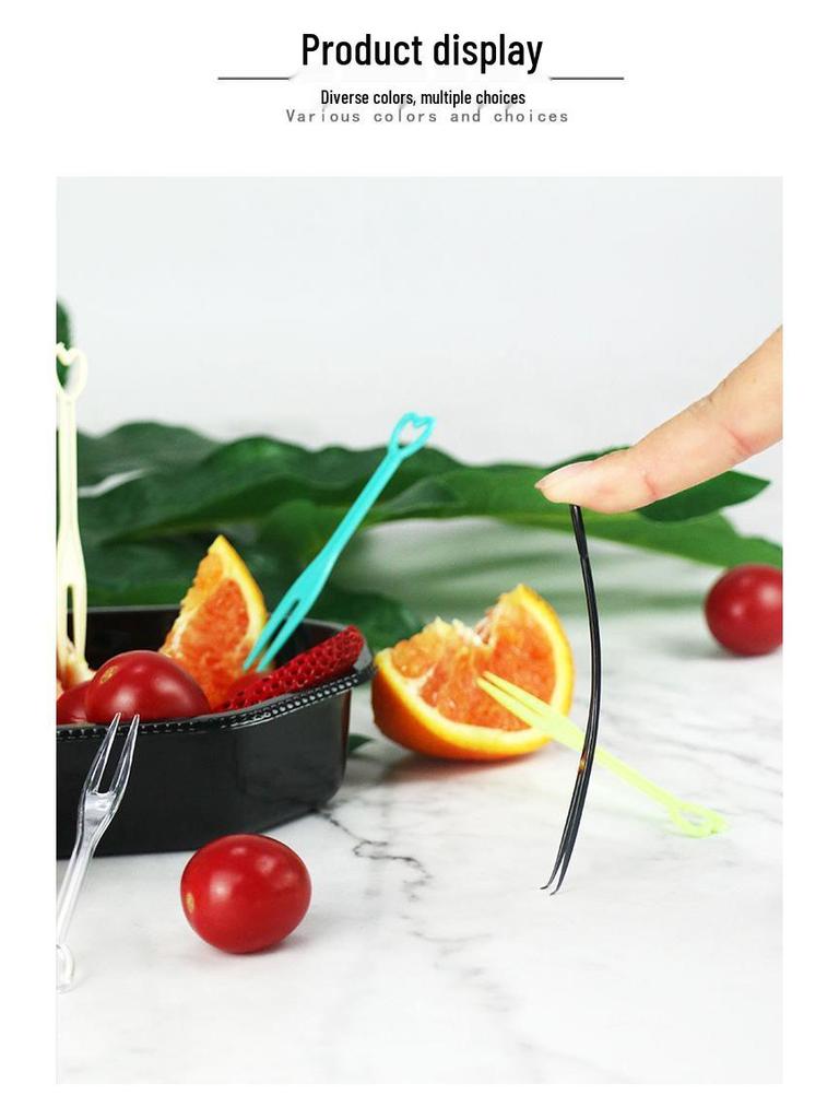 Transparent Colored Disposable Fruit Forks, Cake & Dessert Picks - Pack of 500 Pieces