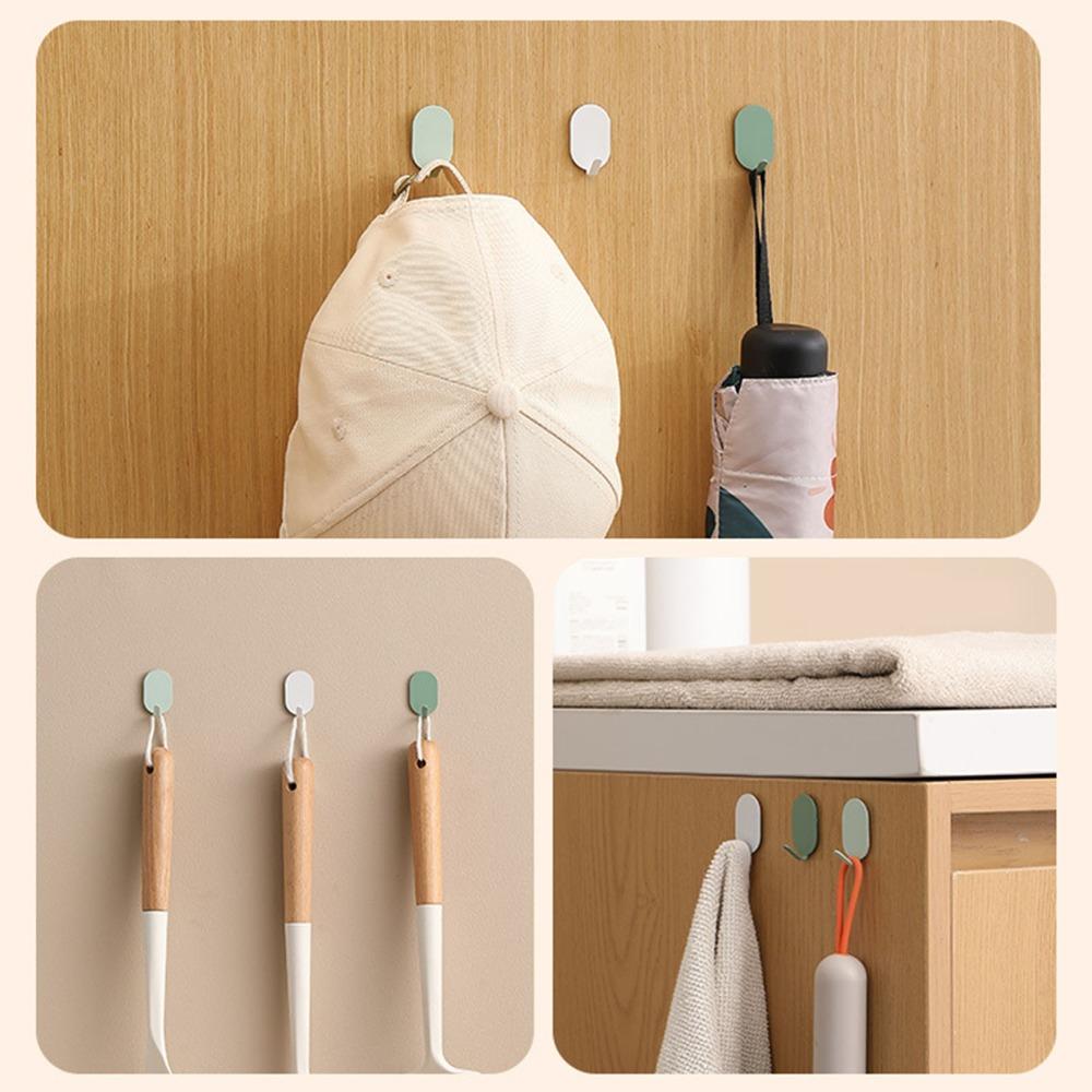 8 PCS Easy Install Adhesive Hook Iron Robe Hook Simple Coat Hook Home Supply