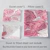 1PC Rose pattern Bedding Quilt Set Quilt Cover Pillowcase Home Decoration Birthday Gift (1 * duvet cover + 2 * pillowcase, without core)