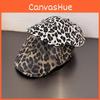 Casual Summer And Winter Leopard Print Cotton Cap With Sunshade And Comfort Features