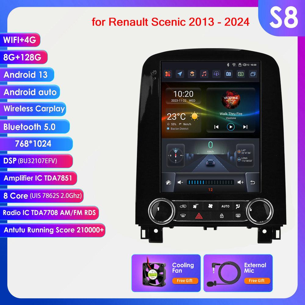 Hizpo 9.7 Tesla Style Carplay 4G 2Din Android автомобильное радио для Renault Scenic 2013 - 2024 мультимедийный видеоплеер GPS DSP Autoradio интеллектуальный экран