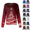 Women's Christmas-printed Casual Long-sleeved Single-breasted Work Uniform Cardigan