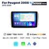 8-ядерный 8+256 ГБ Android All In One Car Radio для Peugeot 2008 208 Series 2012-2018 Мультимедийный проигрыватель GPS Carplay Stereo AutoRaido