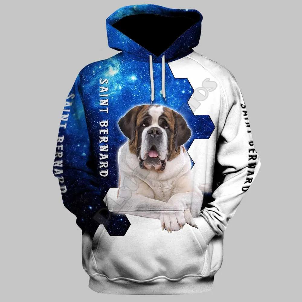 Saint Bernard 3D Printed Hoodies Funny Pullover Men For Women Funny Sweatshirts Animal Sweater Drop Shipping