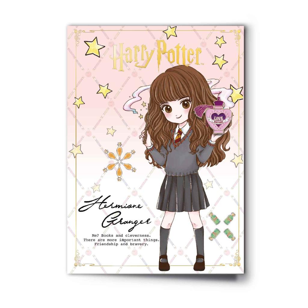 Hermione Character Greetings Card with love potion Pinbadge (Pack of 6)