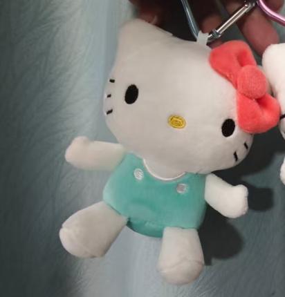New Product In Stock Japanese Love Button Kt Cat Plush Toy Doll Pendant Cute Bow Girl'S Heart Plush Bag Pendant Surprise Gifts