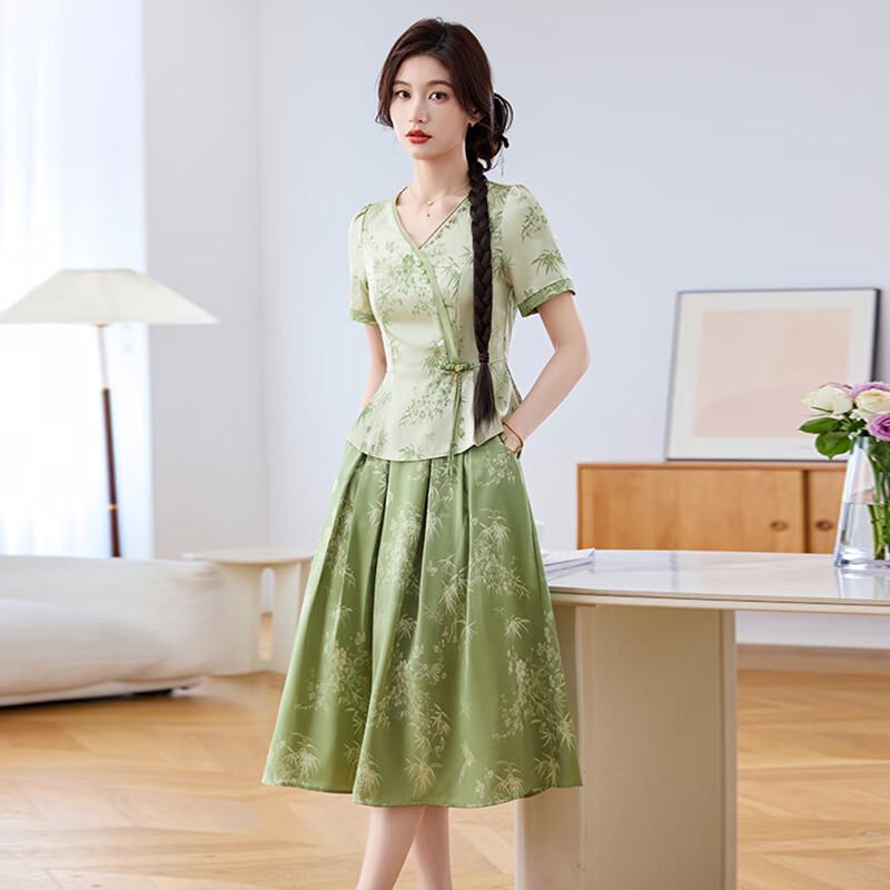 New Chinese Style Cheongsam Two-piece Set