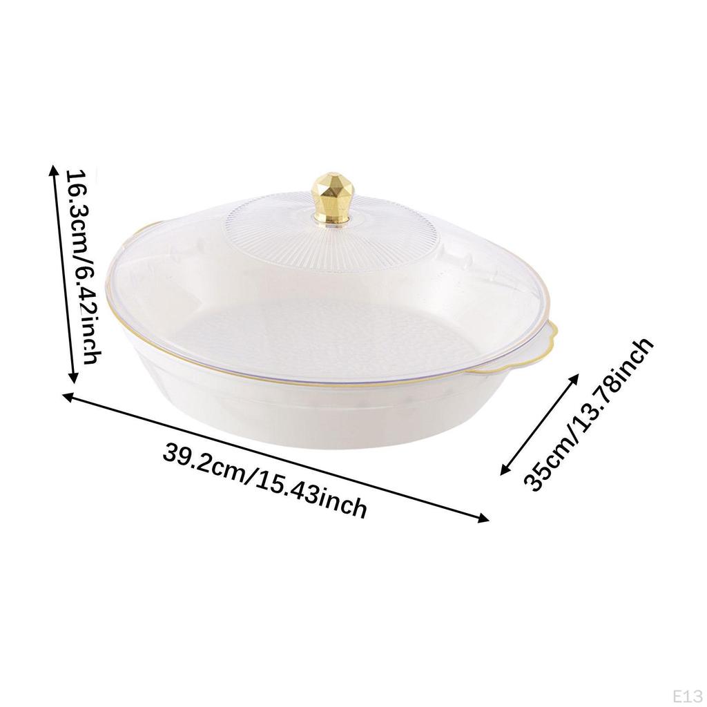 Fruit Bowl with Lid Decorative Dish Container Multipurpose Dessert Tray Food Serving