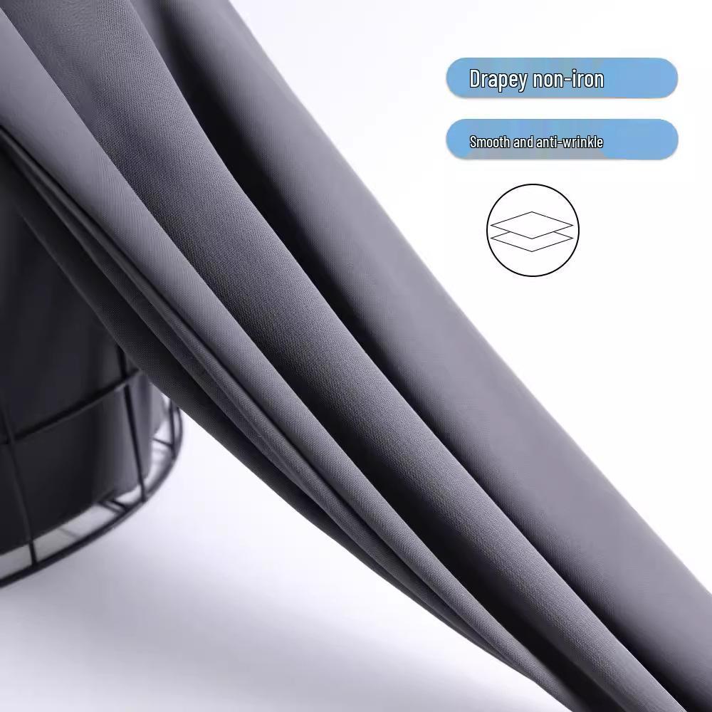 Women's Black Wide-Leg Pants In Draping Ice Silk: High Waist, Double Button, Slimming Design, Straight Leg, Perfect for Summer.