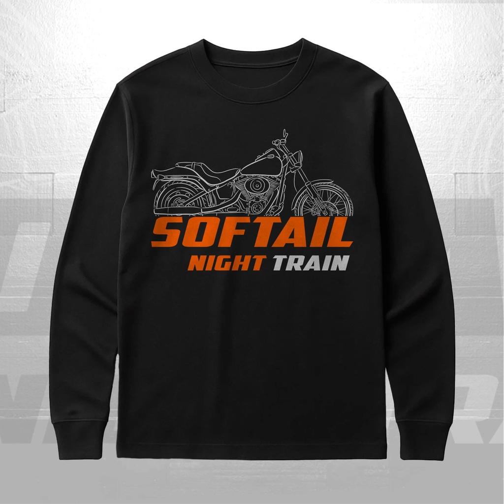 Для Harley-Davidson FXSTB и FXSTBI Softail Night Train - Футболка с длинным рукавом