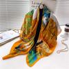 Four Season Style 110 * 110 Cm Silk Smooth Encrypted Brocade Large Square Scarf Scarf Thin Shawl Travel Sunscreen