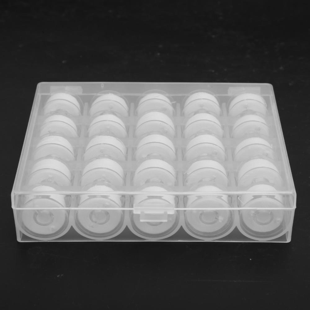 25pcs Soft Feel Bobbin Thread Kit Polyester Embroidery Bobbins Prewound Bobbins For Sewing Machines