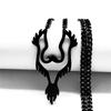 Satan Inverted Pentagram Stainless Steel Choker Necklaces for Women Black Chain Necklaces Jewelry bijoux femme N541BKS03