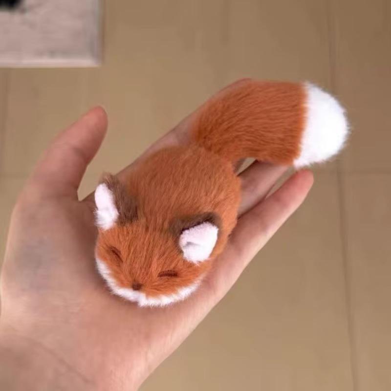 Кавайные пушистые плюшевые заколки-лисы, милые 3D заколки для челки в виде лисы, женские мультяшные животные, боковые аксессуары для волос