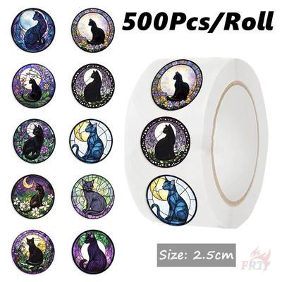 500 шт./рулон Черные кошки под лунным светом Детские награды Наклейки - DIY Скрапбукинг Декор Альбом Запечатывание Этикетки Наклейки