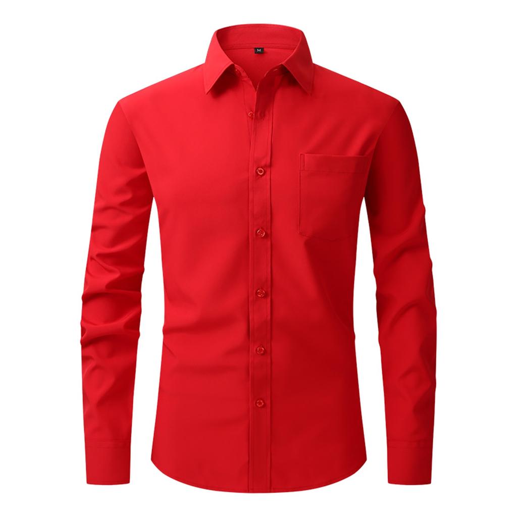 Four Side Stretch Shirt Men's Business Casual Long Sleeve Shirt