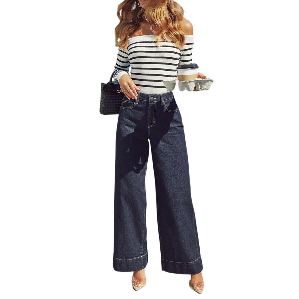 Women's Denim Classic Versatile High Waist Fashionable Trousers