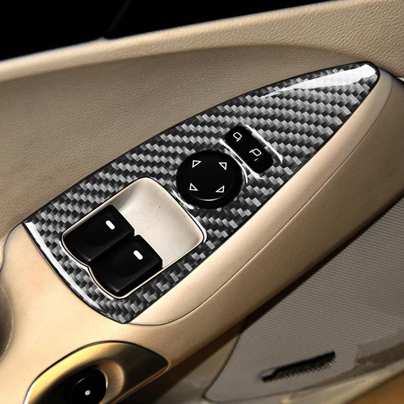 Для Chevrolet Corvette C6 2005-2007 4 шт., настоящая наклейка на окно из углеродного волокна, внутренняя отделка салона автомобиля