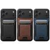 Luxury Faux Leather Card Holder Stand Phone Case Frosted Feel for IPhone 17 Pro Max 16 Plus 15 14 13 12