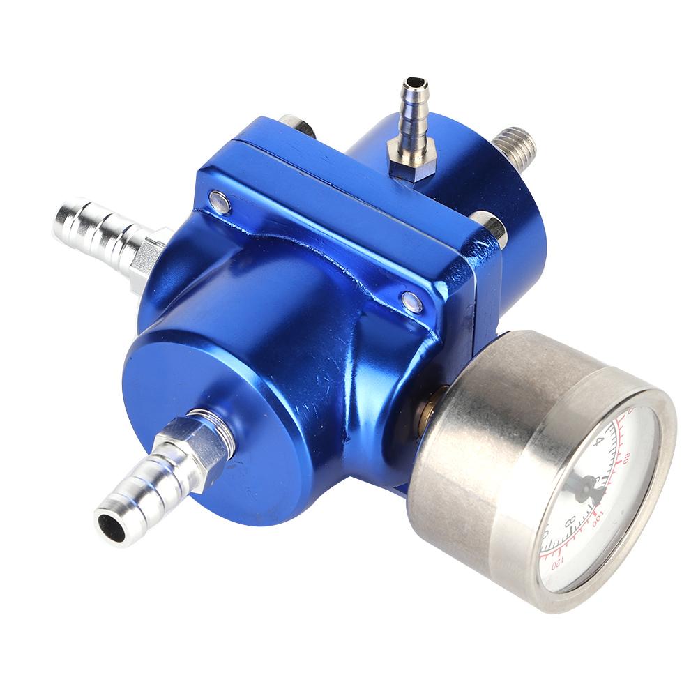 Adjustable FPR Aluminum Alloy Universal FPR Fuel Pressure Regulator with Gauge Hose 0‑140psi Adjustable FPR Pressure Regulator