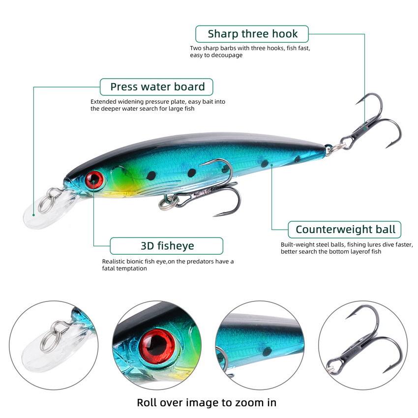 Stainless Steel Live Bait Minnow Lures Bionic Laser Design Long-Cast Freshwater Saltwater Hooks Set for Bonefish