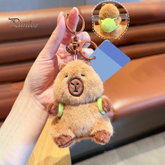 Брелок с изображением персонажа из мультфильма, плюшевый коричневый брелок с изображением капибары, сумка, кулон для мальчиков и девочек, брелок с изображением животных, рюкзаки, аксессуары для сумок