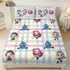 3pcs K-Pop Demon Hunters Print Coreless Bed Sheet Set Multiple Sizes Soft Bed Cover Bedroom Bedding Decoration Machine Washable