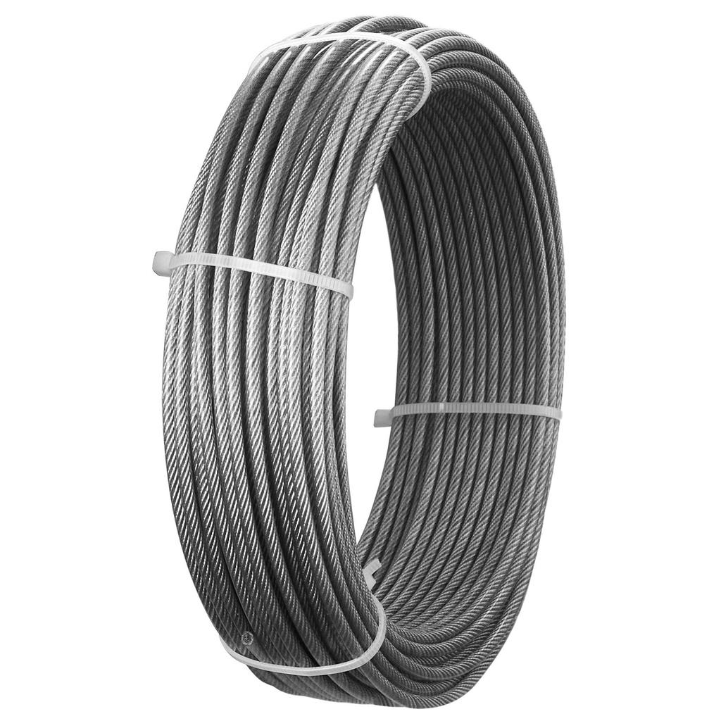 VEVOR 3.2 mm Wire Rope Kit, 30.5 m Length, 304 Stainless Steel Wire Cable, 2.9 kN Breaking Strength, 7 x 7 Strands Construction