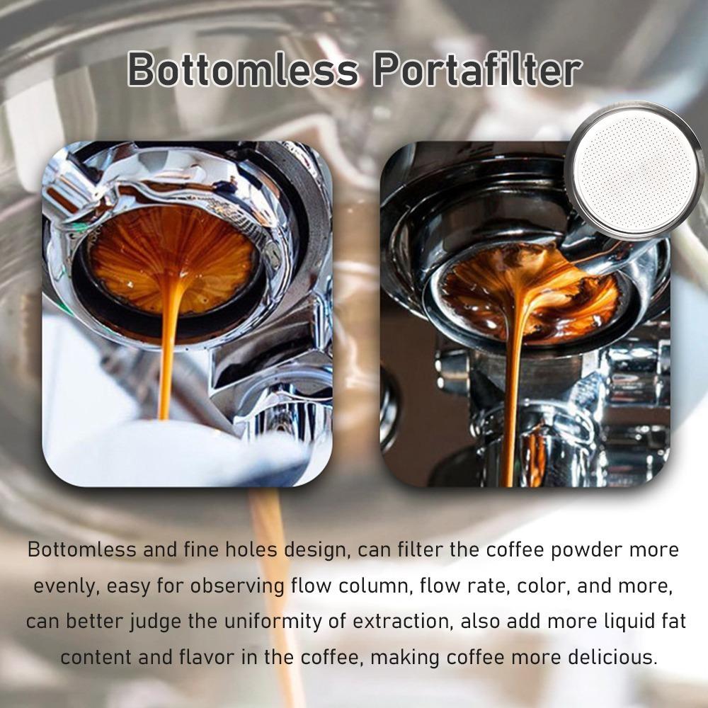 With 2 Filter Baskets Bottomless Filter Holder Coffee Extraction Accessories  Coffee Brewing