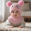 Детская вышитая шапка с мультяшным котом, вязаная теплая детская шапка, осенне-зимняя вязаная шапка для младенцев мальчиков и девочек