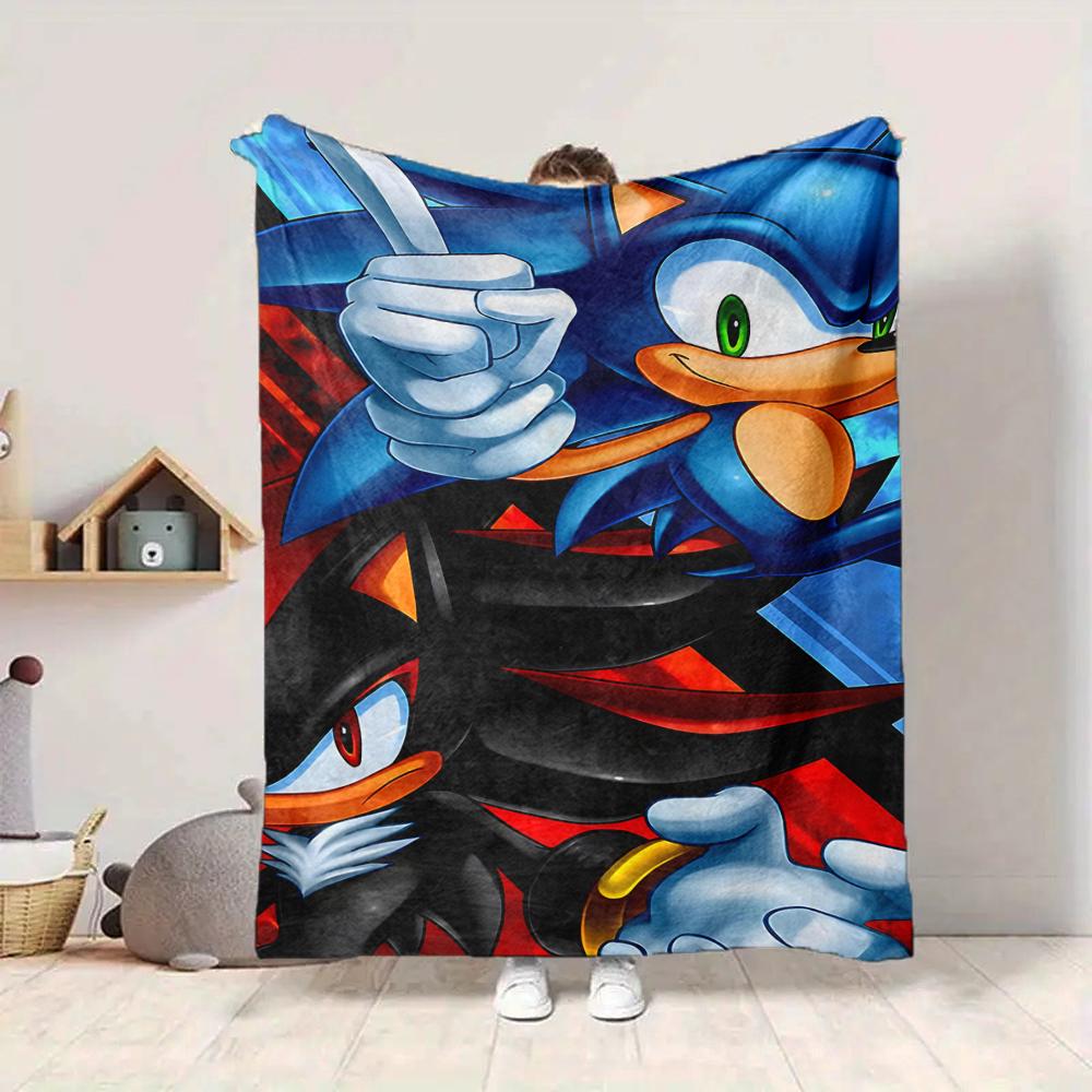 1Pc Sonic Adventure Shadow'S Rise Blanket Soft And Comfortable Casual Warm Camping Travel Christmas Halloween Xmas Gift M929163