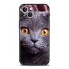 Британская короткошерстная кошка Роскошный чехол для телефона Для iPhone 11 12 13 14 15 16 Pro Max Mini X XR XS 7 8 Plus SE Силиконовый чехол Черный Funda