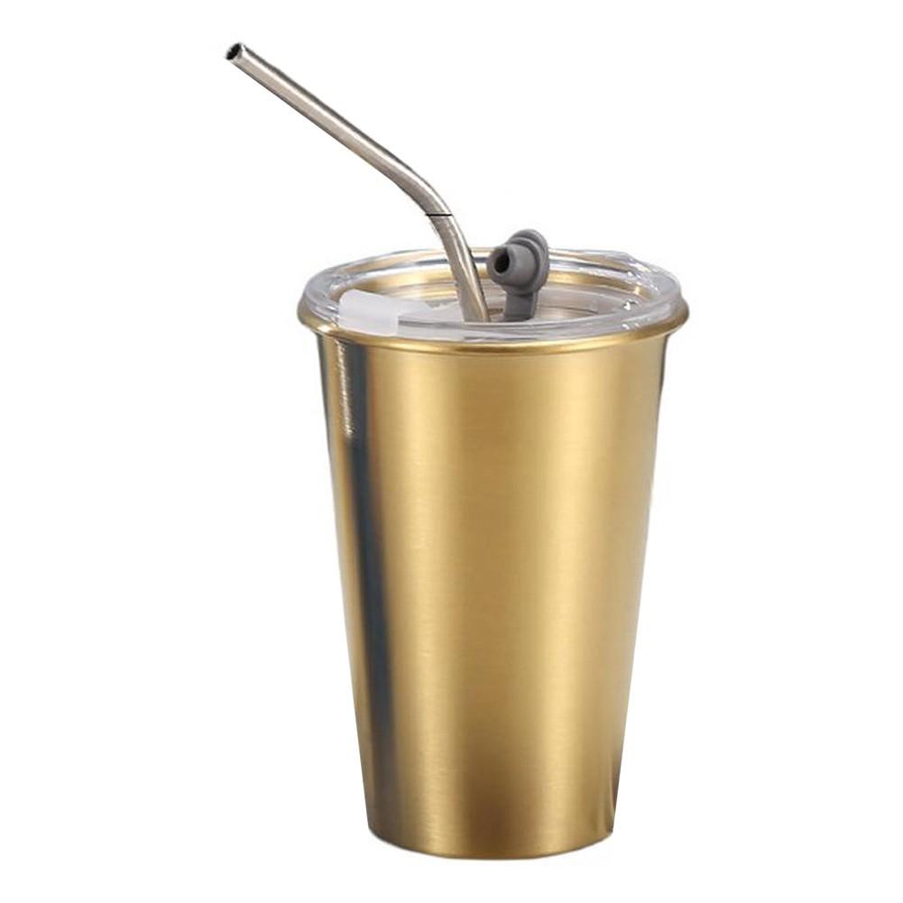 Stainless Steel Mug Travel Coffee Cup Lid With Straw