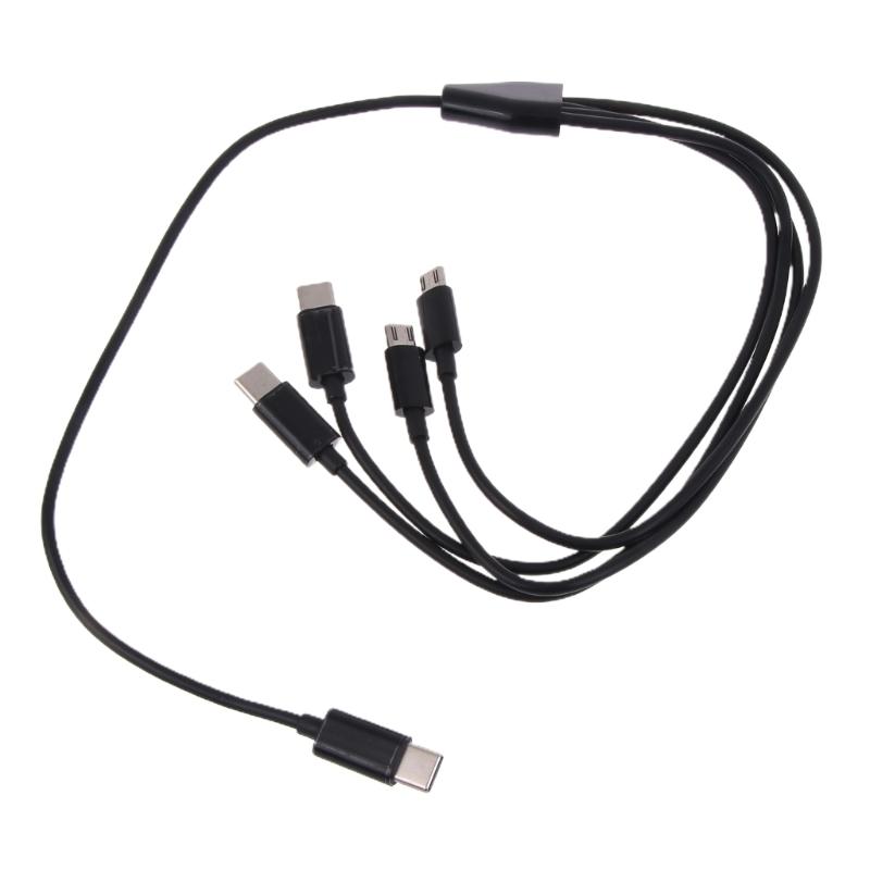 4-в-1 Многофункциональный USB C Зарядный Кабель с разъемами USB C Micro USB для Зарядки Мобильного Телефона Планшета