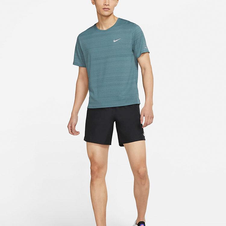 Nike Мужская футболка для бега Серо-зеленая CU5993-387