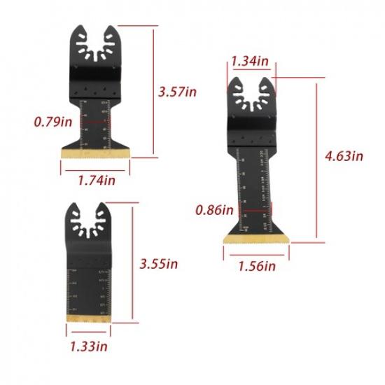 Titanium Oscillating Saw Blades Kit 22 PCS Multitool Cutting Blades for Metal
