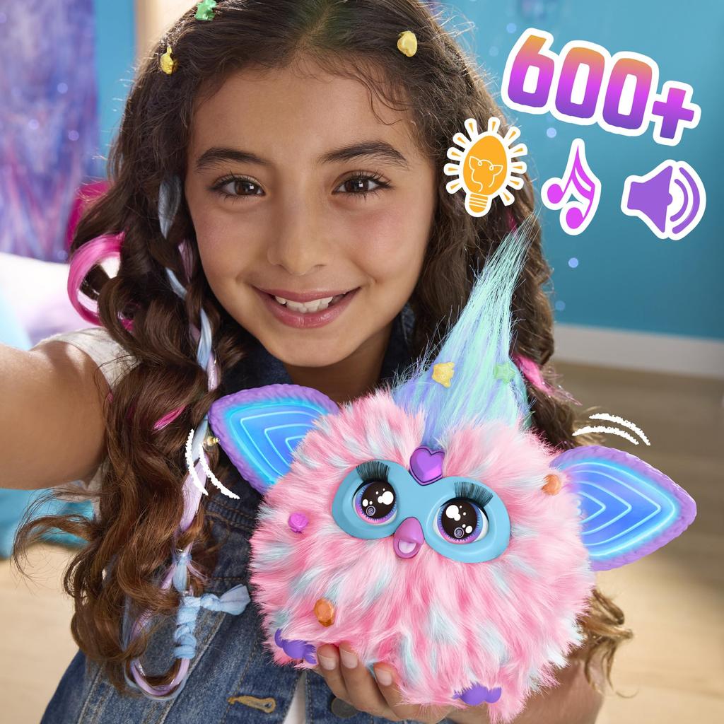 Hasbro Furby Cotton Candy Pink and Blue Interactive Toy for Boys and Girls Ages Includes 15 Fashion Animatronic Electric Plush Toy for Kids G1639