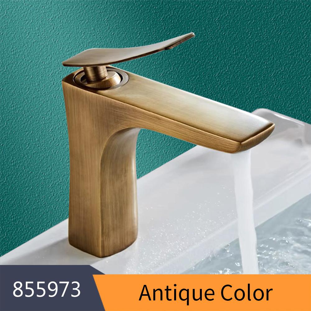 Basin Faucets Retro Industrial Style Matte Black Brass Crane Bathroom Faucets Hot and Cold Water Mixer Tap Torneira 855973